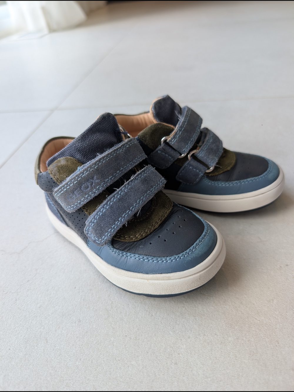 Geox Blue and Olive Double Strap Walker Shoes